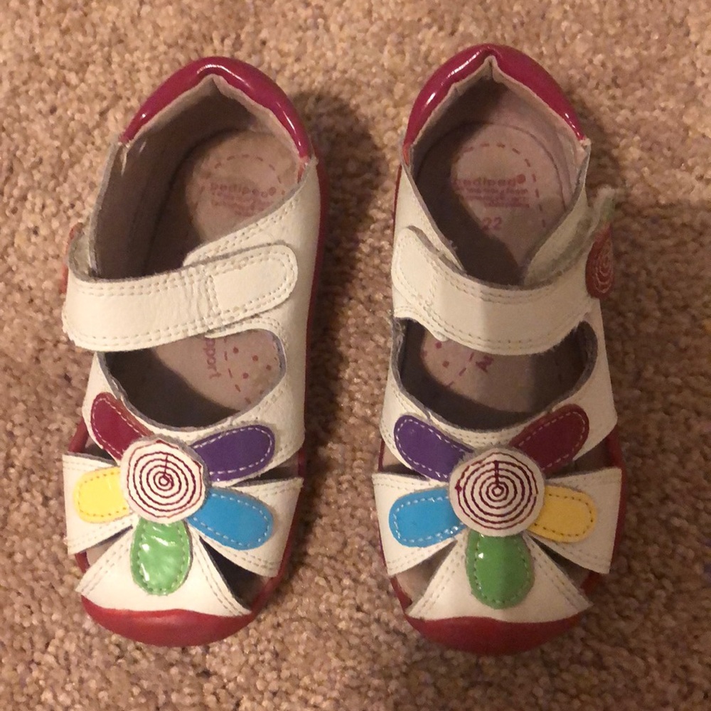 Size 22 Pediped multicolor flower leather shoes